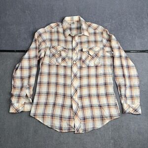 Vintage 70s Kennington Plaid Flannel Shirt Mens Large L California Made in Korea